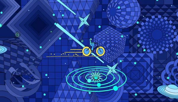 ちょっとサイクリング　ブルーグラデーション　 Let’s enjoy cycling Blue Gradation